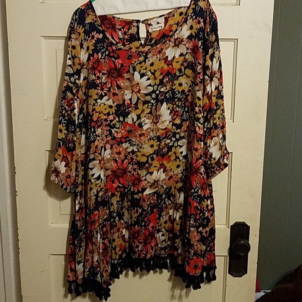 🌻 Cotton Dress with Tassle Fringe 🌻